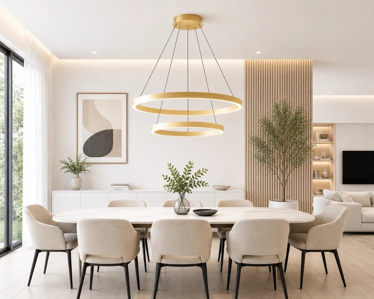Luxury Dining Suite with Statuario Marble Table & Fluted Cabinet #1